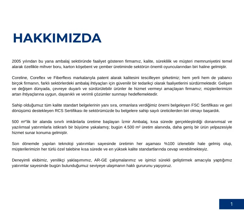 İzmir Ambalaj Türkce Katalog